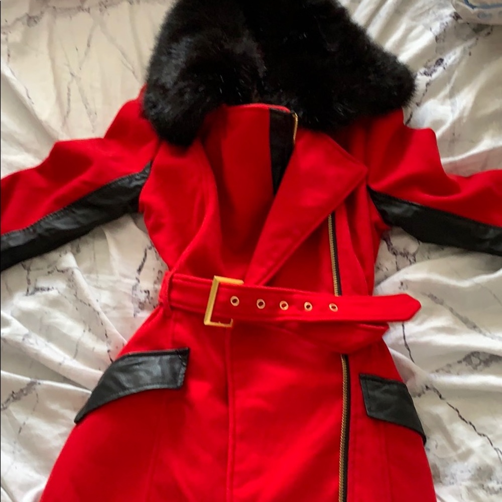 Bebe red & black leather trim. Brand new.